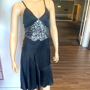 3/$30 Bcbgmaxazria sequin cocktail satin dress